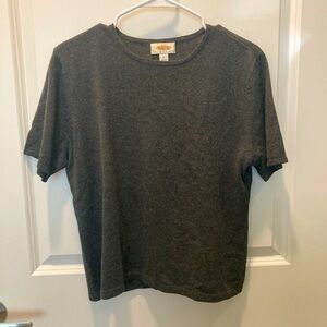 Talbots Silk Wool Blend Grey Sweater T-Shirt